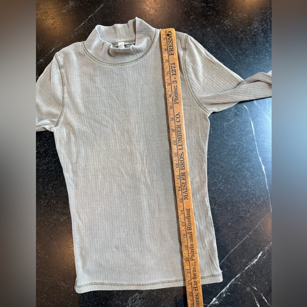Free People Army Green Turtleneck Top, Size Small - Picture 5 of 6